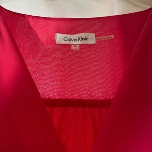 Calvin Klein Modern Hot pink Essential Ruffle Front Roll up Sleeve Blouse XL